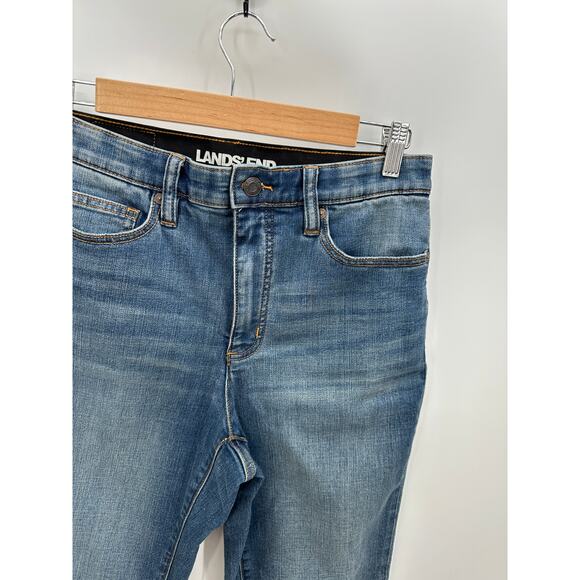 Lands' End Medium Wash Stretch Waistband Cotton Blend Skinny Denim Jeans Women 6 - Picture 5 of 9